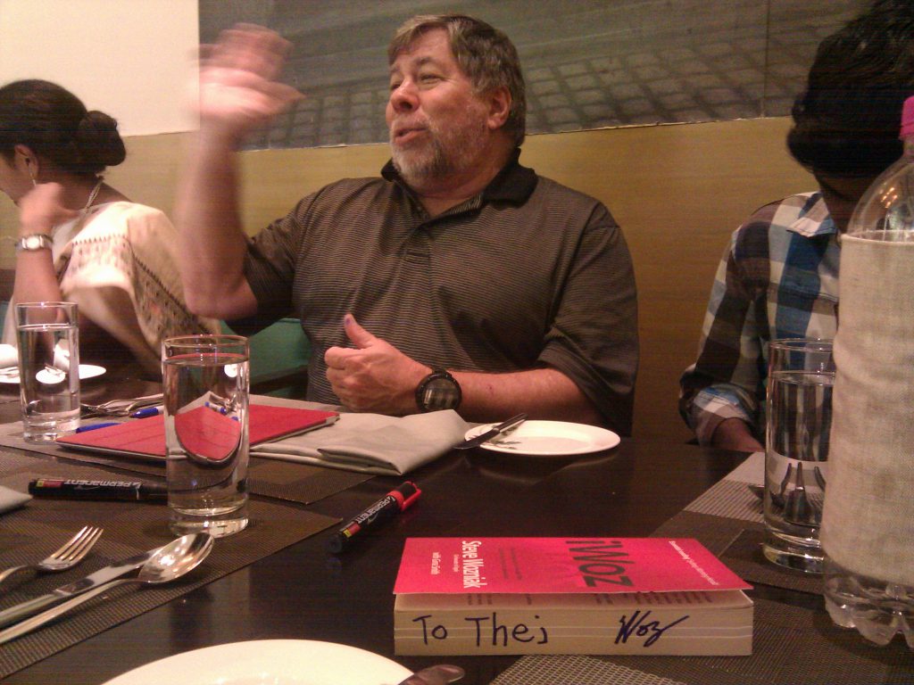 Woz sharing his ideas.