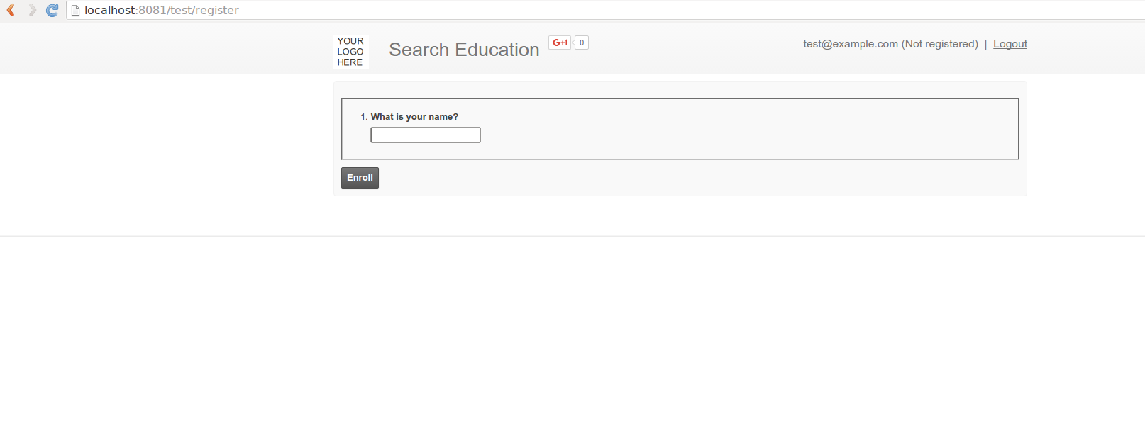 User: Course enrollment page.