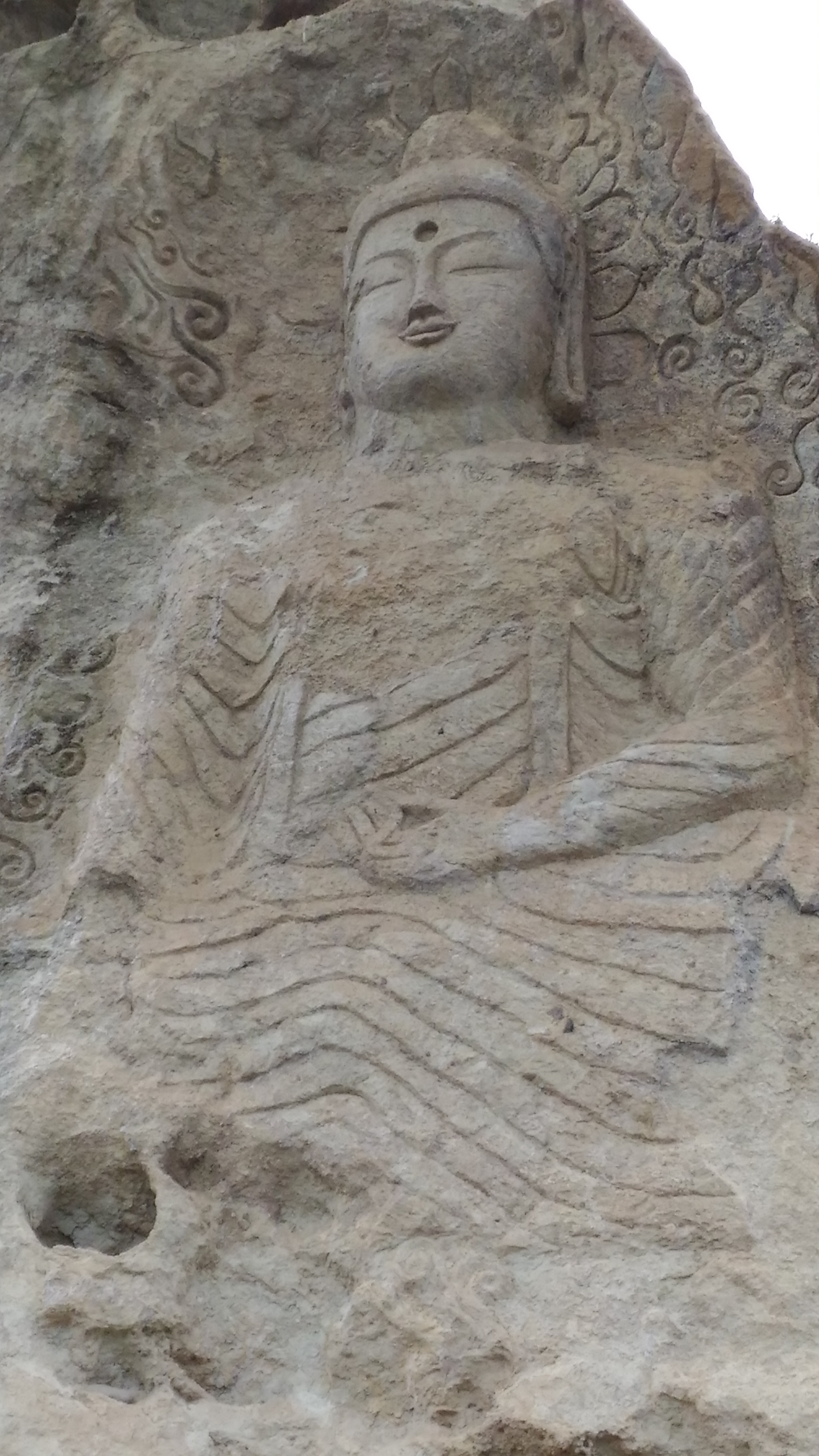 Smiling rock-carved Buddha (Treasure No. 581), the main Buddha of Golgulsa Temple.