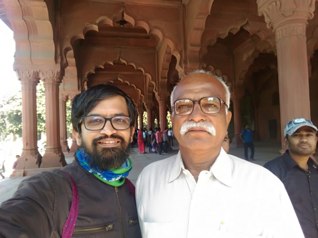 My first selfie with Appa. In Red Fort.