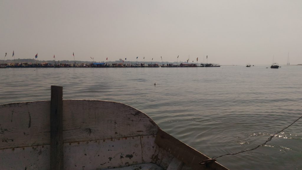 Those boats are lined up at the Sangam location.