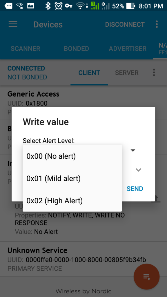 You can even send (data) or alerts to the iTag device.