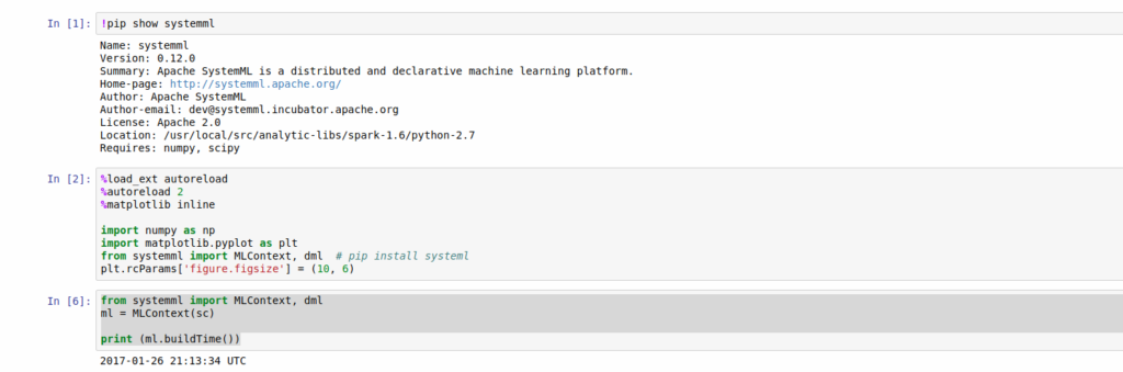 Running SystemML on Jupyter.