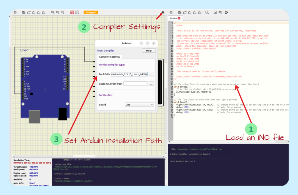 Setup Arduino Toolchain in SimulIDE