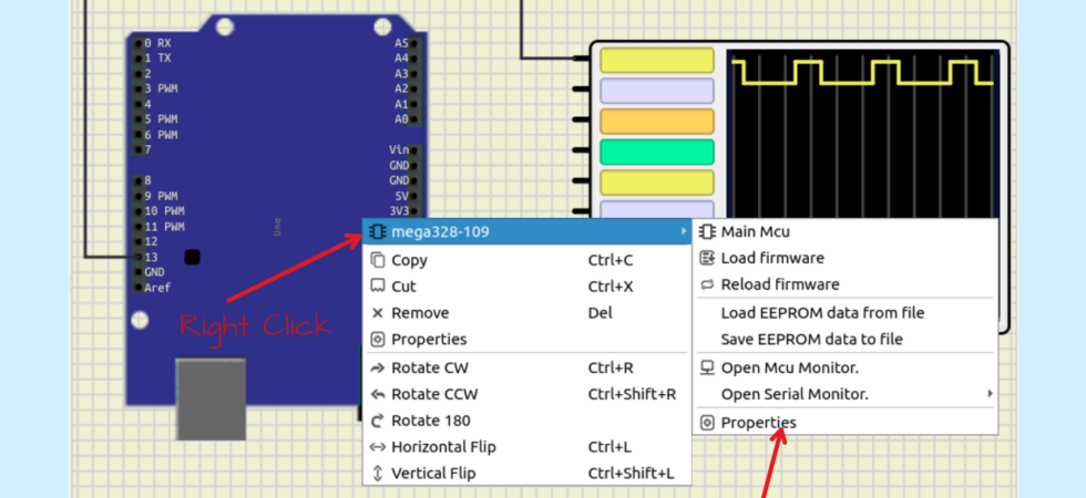 Accessing Arduino Uno properties in SimulIDE