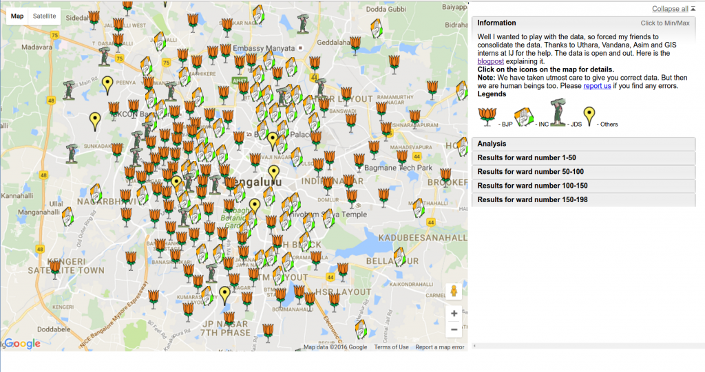 Bangalore – BBMP 2010 election results are out | Thejesh GN