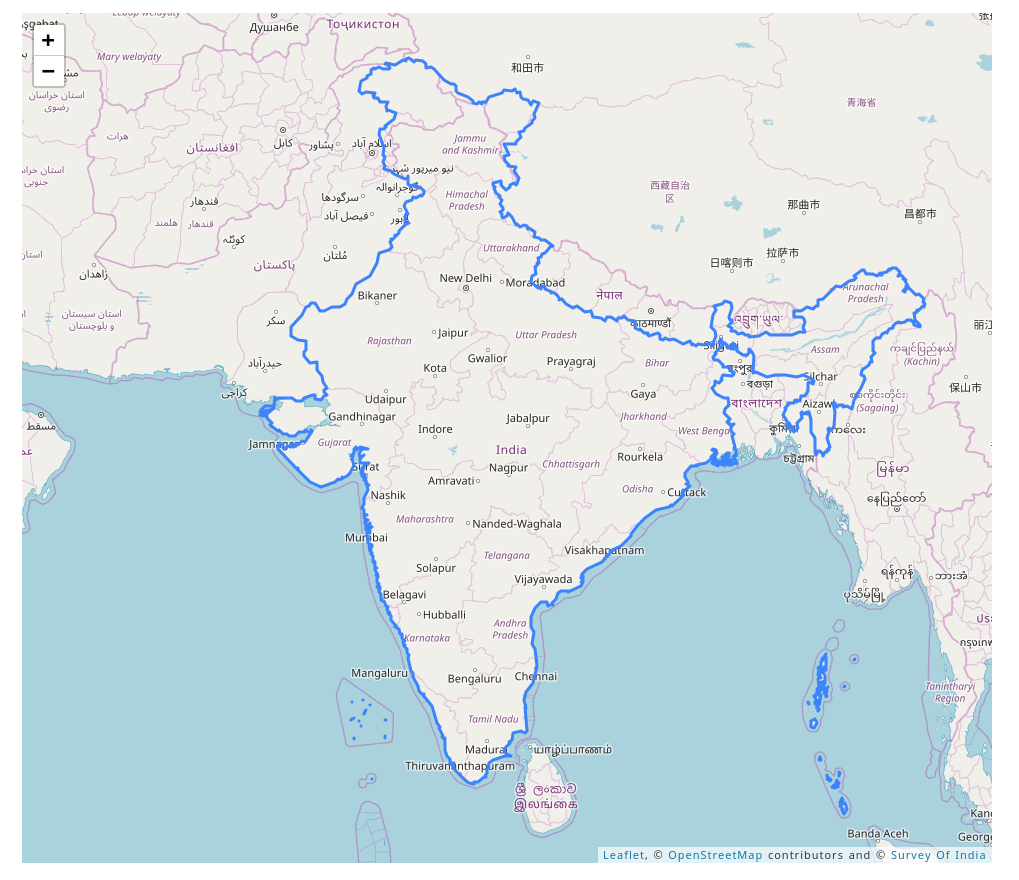India Map With State Boundaries