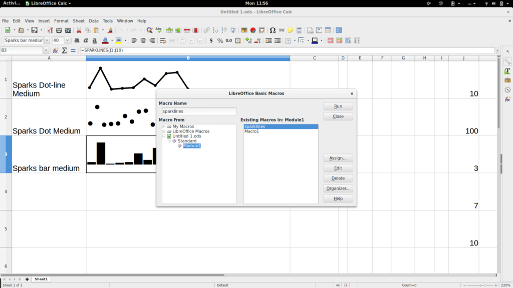 Screenshot of Embedding MAcro inside LibreOffice Document