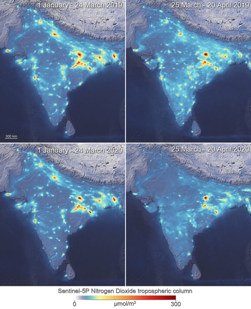 Nitrogen dioxide concentrations over India