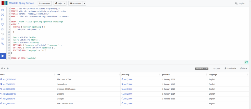 Wikidata Query Interface