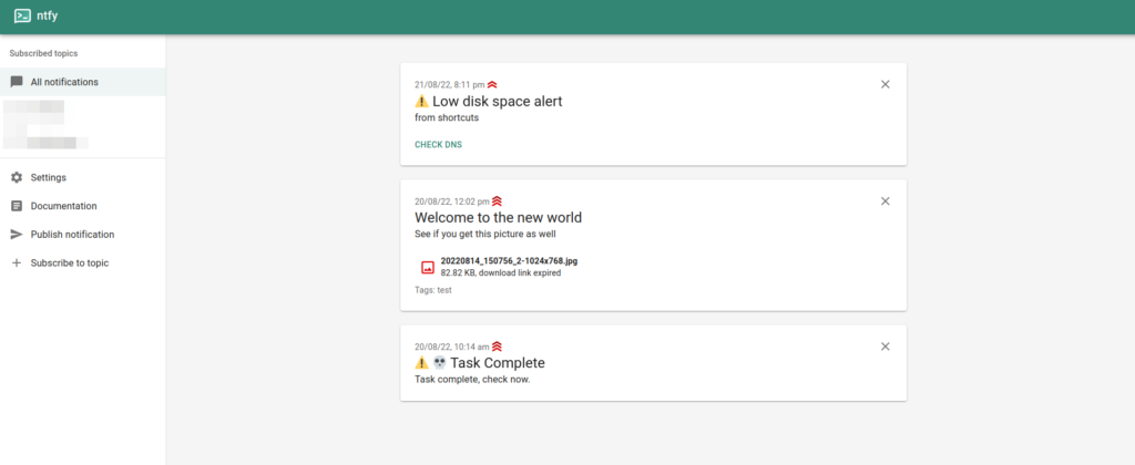 ntfy web app