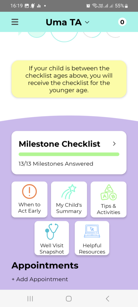 CDC's Milestone App