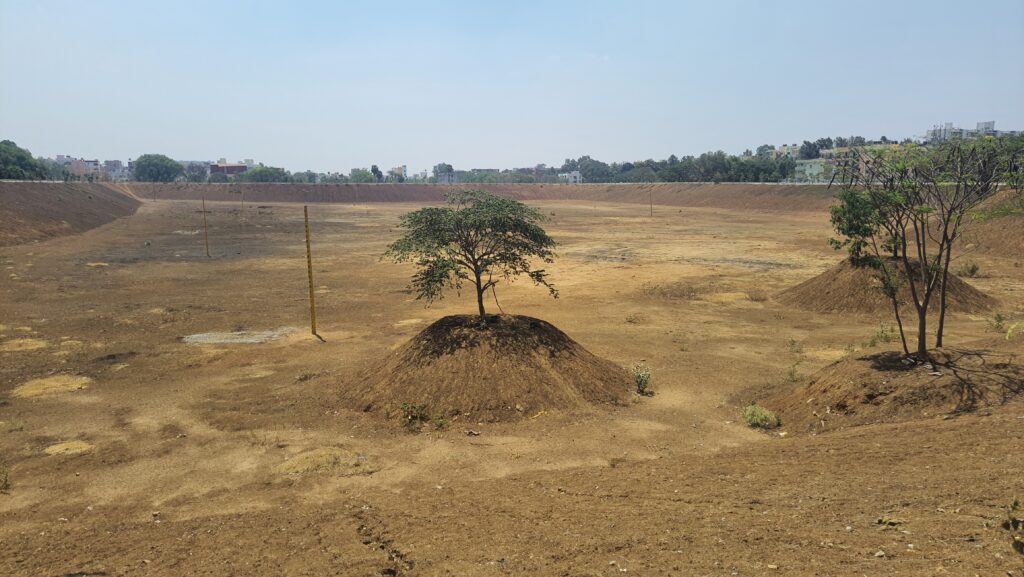 Kammasandra Kere/Lake. Summer of 2024. Fully dried up lake.