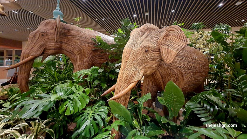 Elephant statue made up of Lantanas at Kempegowda International Airport Bengaluru.