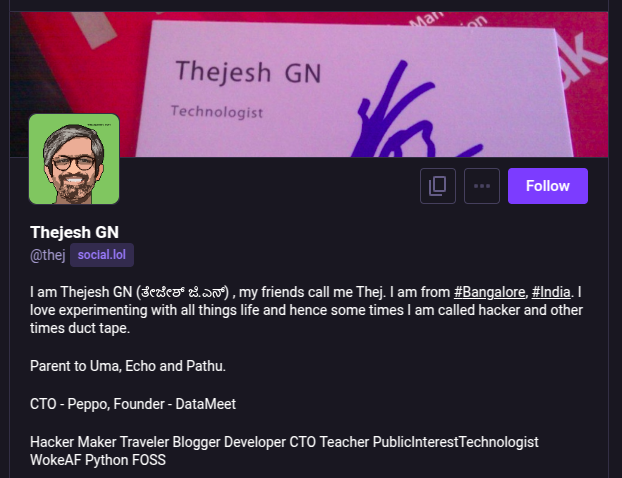 Screenshot of my social.lol profile page.