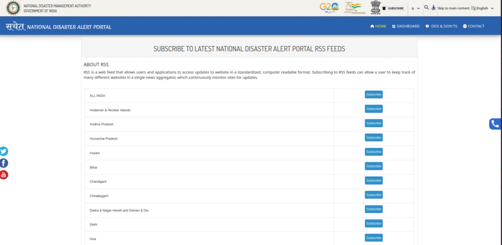 India CAP RSS Feeds
